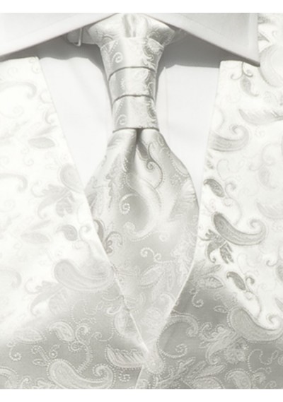 Hochzeitsweste verspieltes Paisleymotiv Silber / Grau Lorenzo Guerni