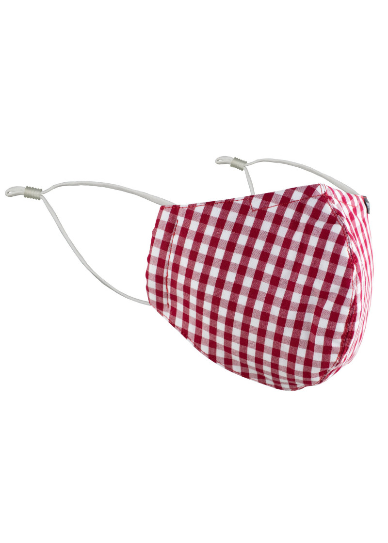Gesichtsmaske Vichy-Karo mittelrot