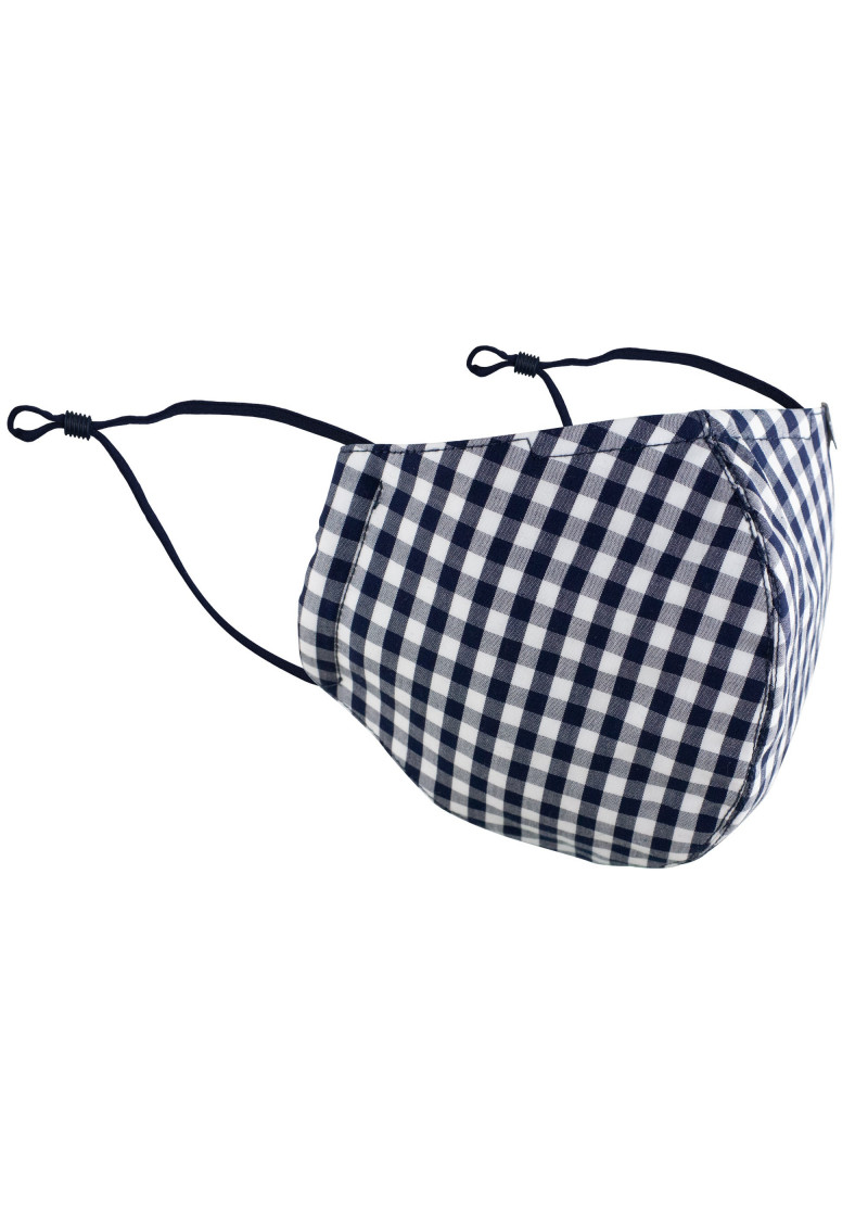 Gesichtsmaske Vichy-Karo dunkelblau