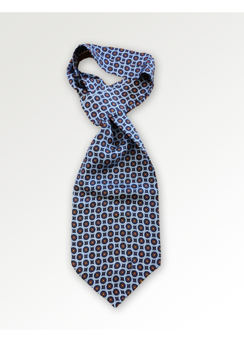 Plastron Ornamente taubenblau