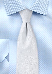 Krawatte kultiviertes Paisley-Muster perlweiß