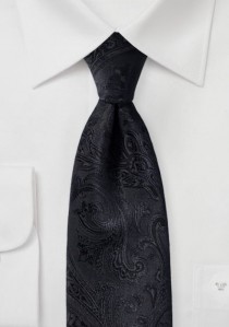 Krawatte gediegenes Paisleymotiv tintenschwarz