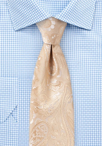 Krawatte elegantes Paisleymuster ocker
