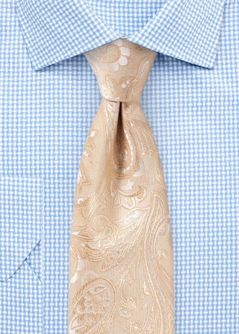 Businesskrawatte kultiviertes Paisley-Muster ocker