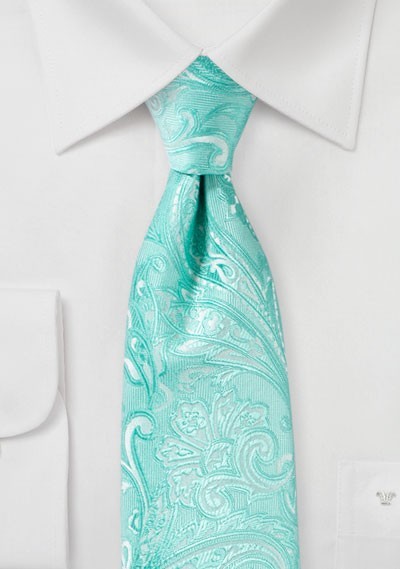 Krawatte gediegenes Paisley-Muster türkis