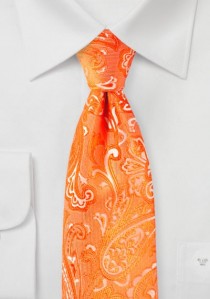 Herrenkrawatte elegantes Paisleymotiv orange
