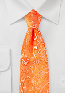 Herrenkrawatte elegantes Paisleymotiv orange