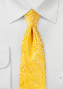 Krawatte elegantes Paisley-Motiv goldgelb