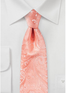 Herrenkrawatte elegantes Paisley-Motiv lachs