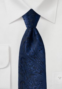 Krawatte gediegenes Paisley-Motiv dunkelblau