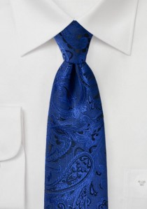 Krawatte kultiviertes Paisleymotiv ultramarin