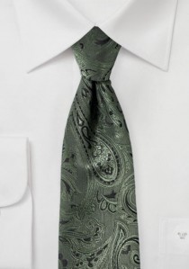Krawatte kultiviertes Paisley jagdgrün schwarz