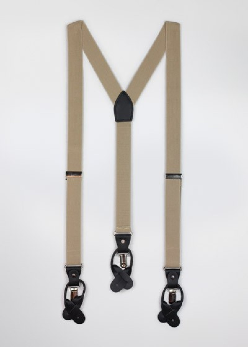 Hosenträger dehnbar beige