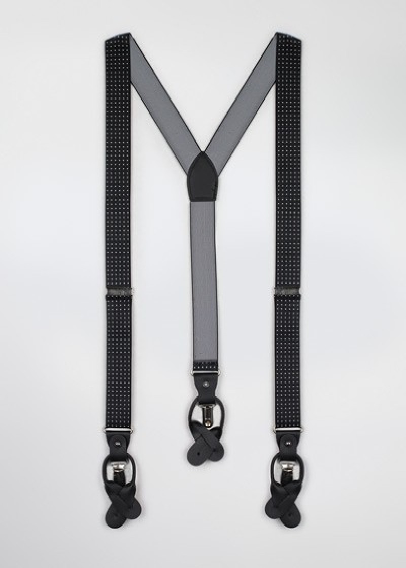 Hosenträger dehnbar schwarz Diamant-Muster