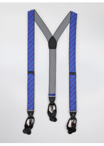 Hosenträger elastisch blau rot gestreift