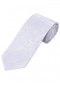 Stylische Krawatte Paisley-Motiv perlweiß