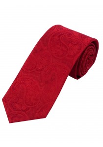 Besonders schlanke Krawatte Paisleymotiv mittelrot