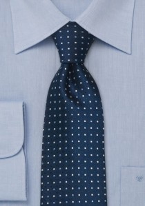 Nachtblaue Krawatte mit Tupfenmuster