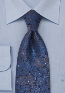 Allover-Krawatte Paisleys königsblau