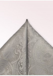 Einstecktuch Paisley-Muster silber