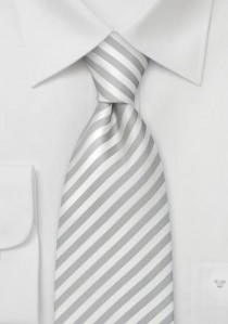 Gestreifte Krawatte in silber/weiß