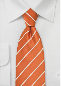 Krawatte gestreift weiß rot-orange