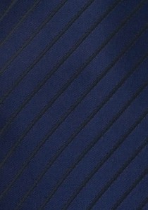 Saphirblaue Krawatte schwarze Streifen