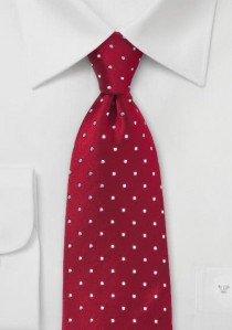 Krawatte Pünktchen weiß rot