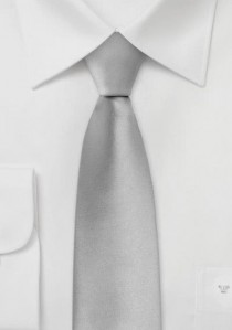 Schmale Krawatte einfarbig Silber