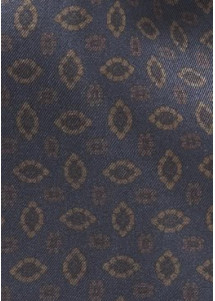 Schal-Krawatte dunkelblau Seide Ornamente