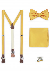 Set: Hosenträger, Fliege, Ziertuch und