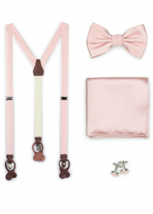 Set: Hosenträger, Herrenfliege, Einstecktuch und