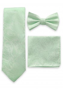 Schleife, Krawatte und Herren-Einstecktuch im Set hellgrün
