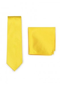 Set Krawatte Kavaliertuch gelb Struktur