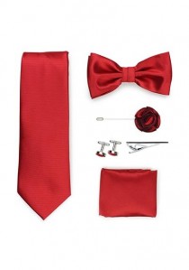 Geschenk-Set Krawatte Herren-Schleife Tuch und mehr in rot