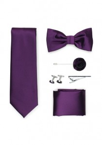 Geschenk-Set Krawatte Fliege Tuch und mehr in lila