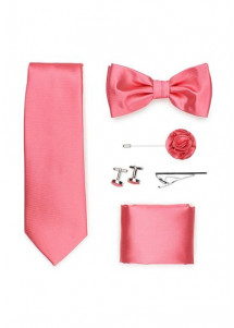 Geschenk-Set Krawatte Herren-Schleife Tuch und mehr in rosé