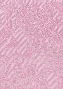 Set Businesskrawatte und Kavaliertuch Paisley-Muster rosé