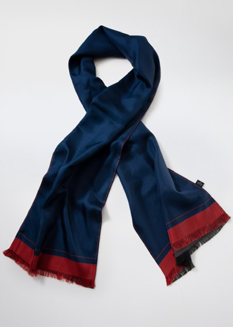 Krawattenschal monochrom Doubleface navyblau