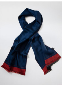 Krawattenschal monochrom Doubleface navyblau