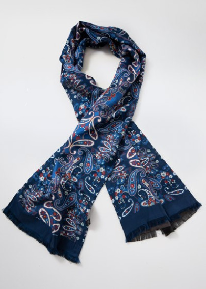 Doubleface-Seidenschal Paisley royal