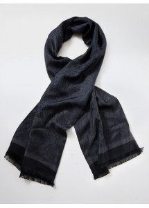 Doubleface-Herrenschal Paisley-Muster dunkelgrau