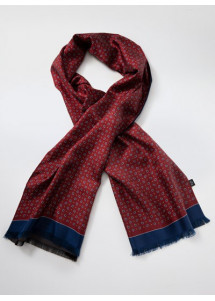 Doubleface-Seidenschal Paisleymuster bordeauxrot