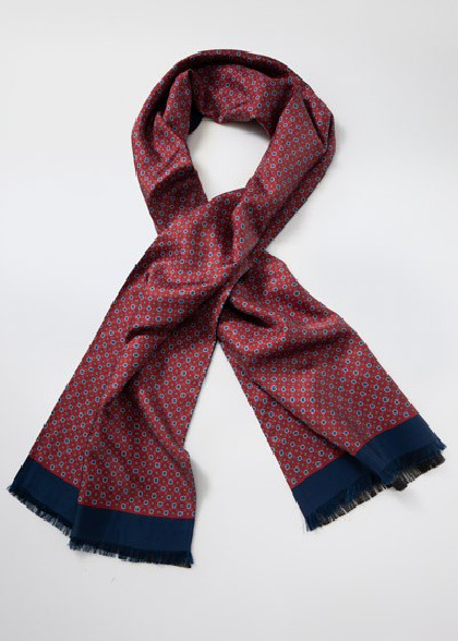 Tuchschal Ornamente Doubleface weinrot