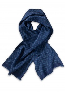 Krawattenschal breit Ornament-Stil marineblau