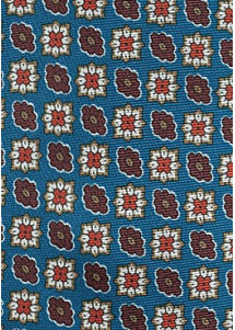 Krawattenschal breit Ornament-Look royalblau