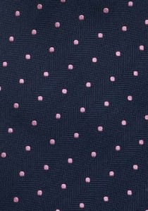 Krawatte marineblau rosa Pünktchen