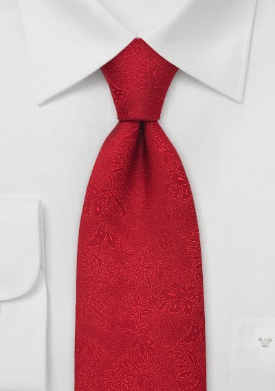 Krawatte kirschrot rote Blüten