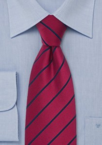 Krawatte gestreift navyblau kirschrot