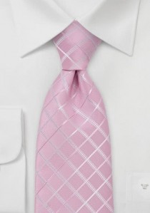 Krawatte Rauten rose weiß